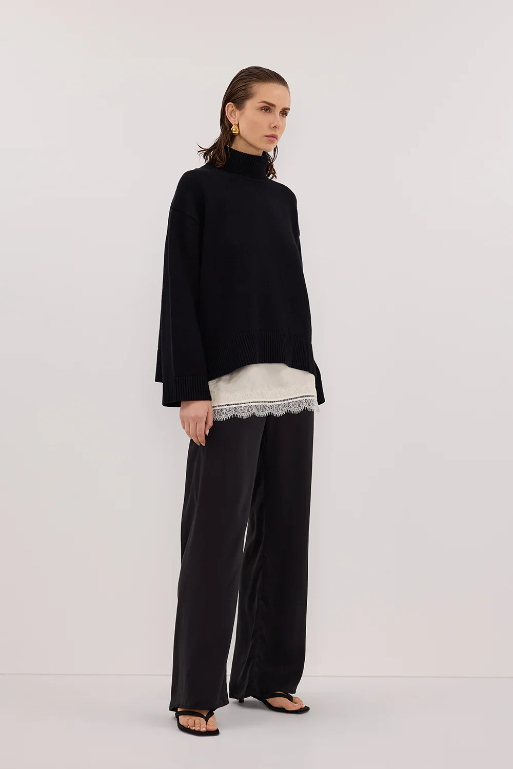 PERCY BLACK SILK PANT - Gamepaces