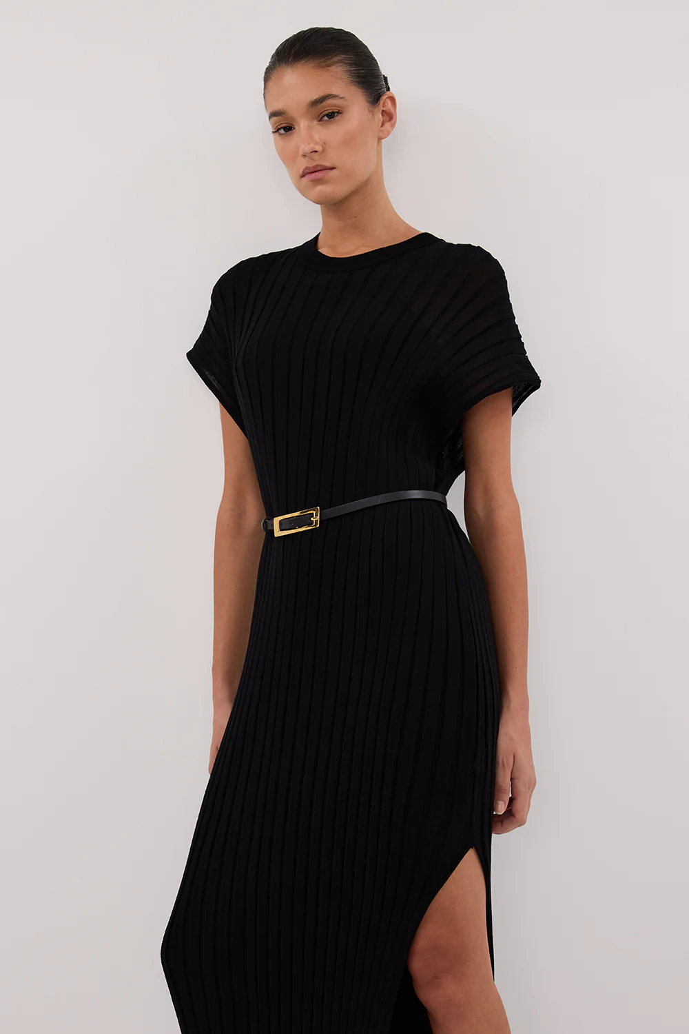 JADE BLACK KNIT MAXI DRESS - Gamepaces