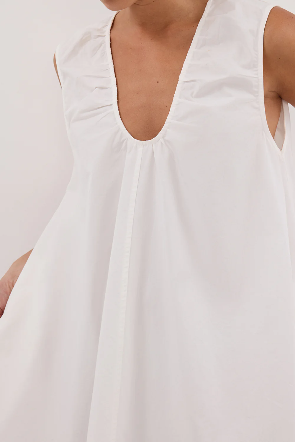 GABBY WHITE OVERSIZED COTTON MINI DRESS - Gamepaces