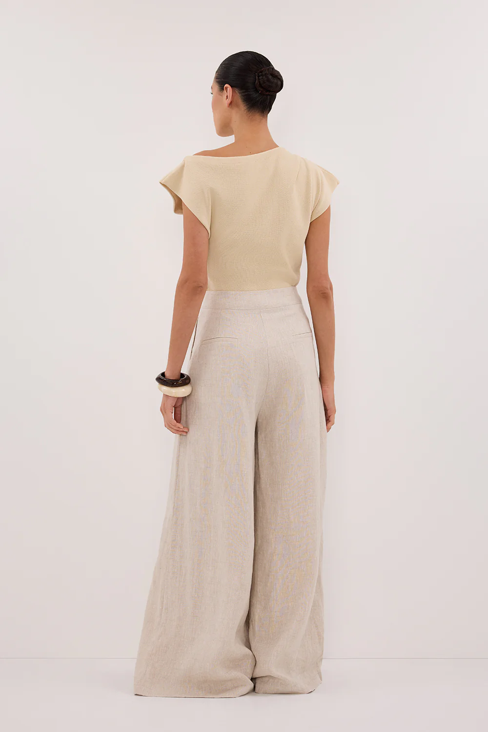 CODY NATURAL WIDE LINEN PANT - Gamepaces