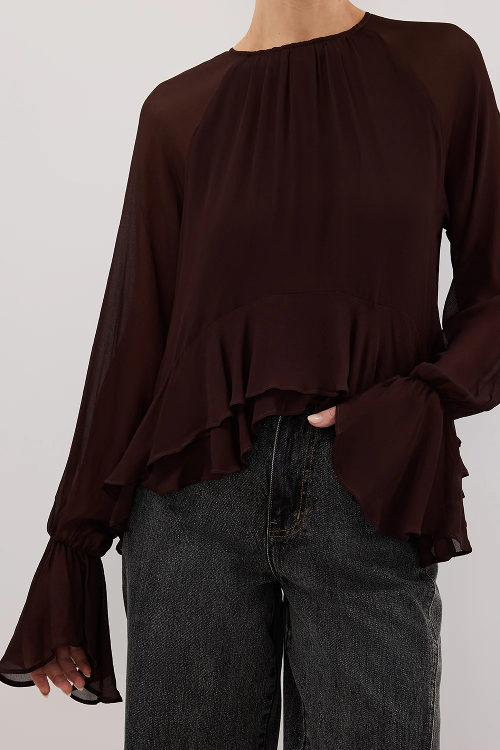 BODHI DARK CHOC LONG SLEEVE TOP - Gamepaces
