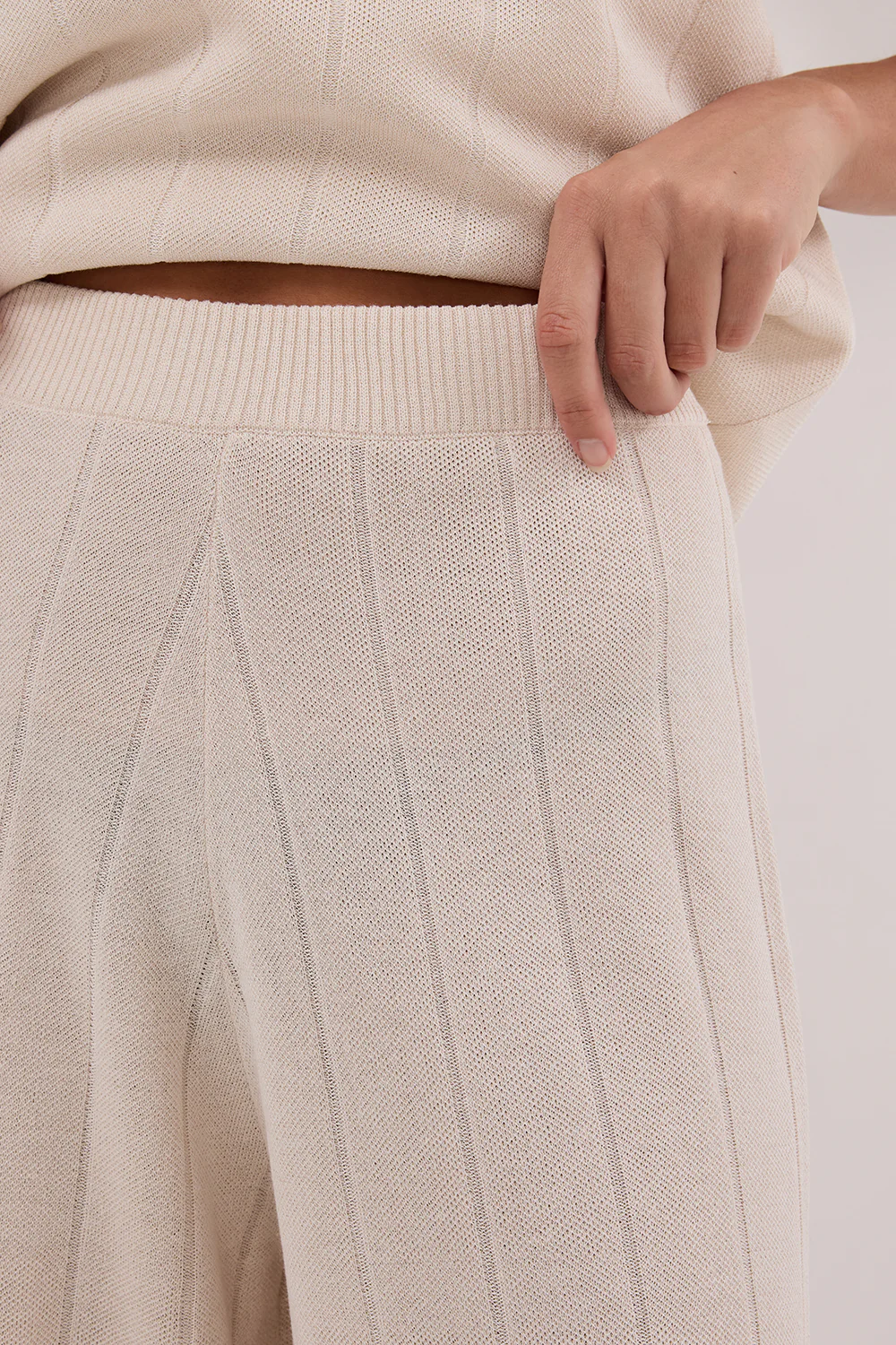 ARIA CREAM FRINGED KNIT PANT - Gamepaces