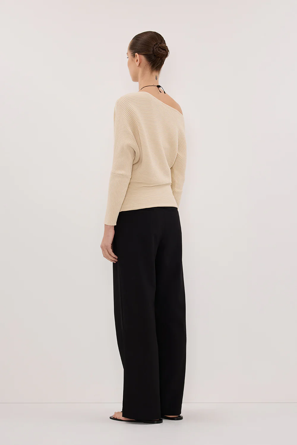 SAGE NATURAL LONG SLEEVE BOAT NECK KNIT TOP - Gamepaces