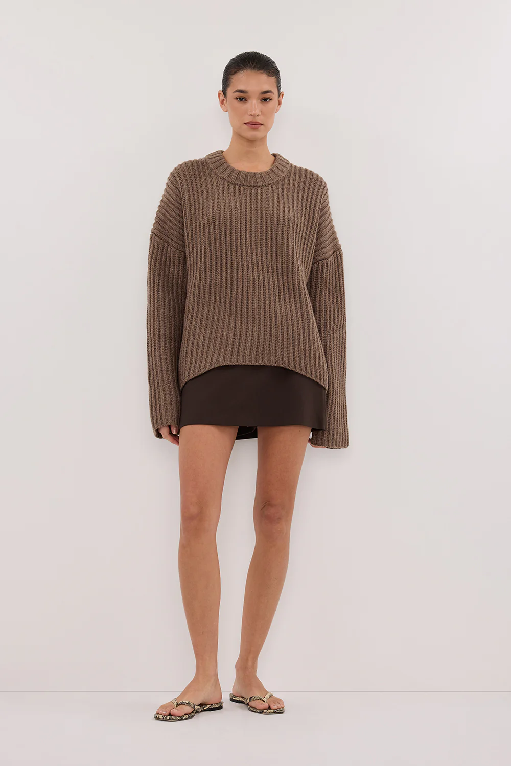MARLEY CHOC MARLE KNIT JUMPER - Gamepaces