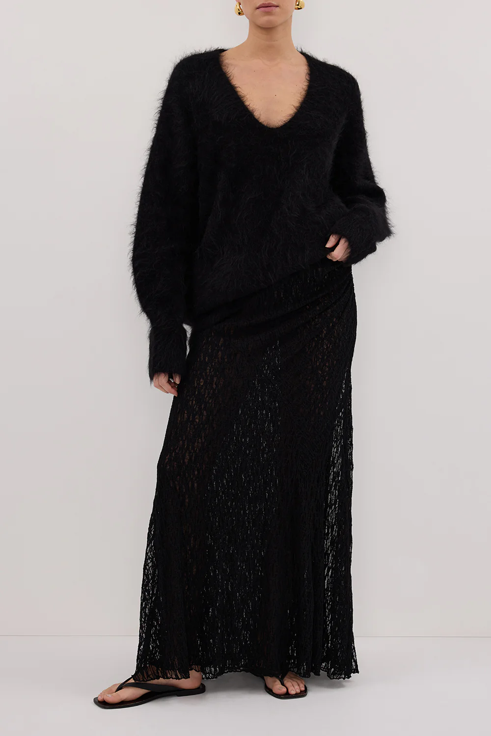 LIZZIE BLACK LAYERED LACE SKIRT - Gamepaces