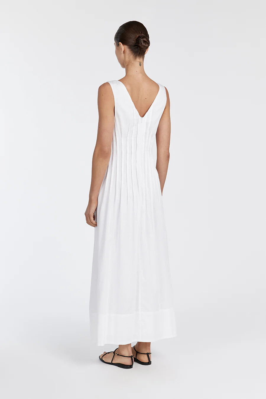 MANA WHITE LINEN MIDI DRESS - Gamepaces