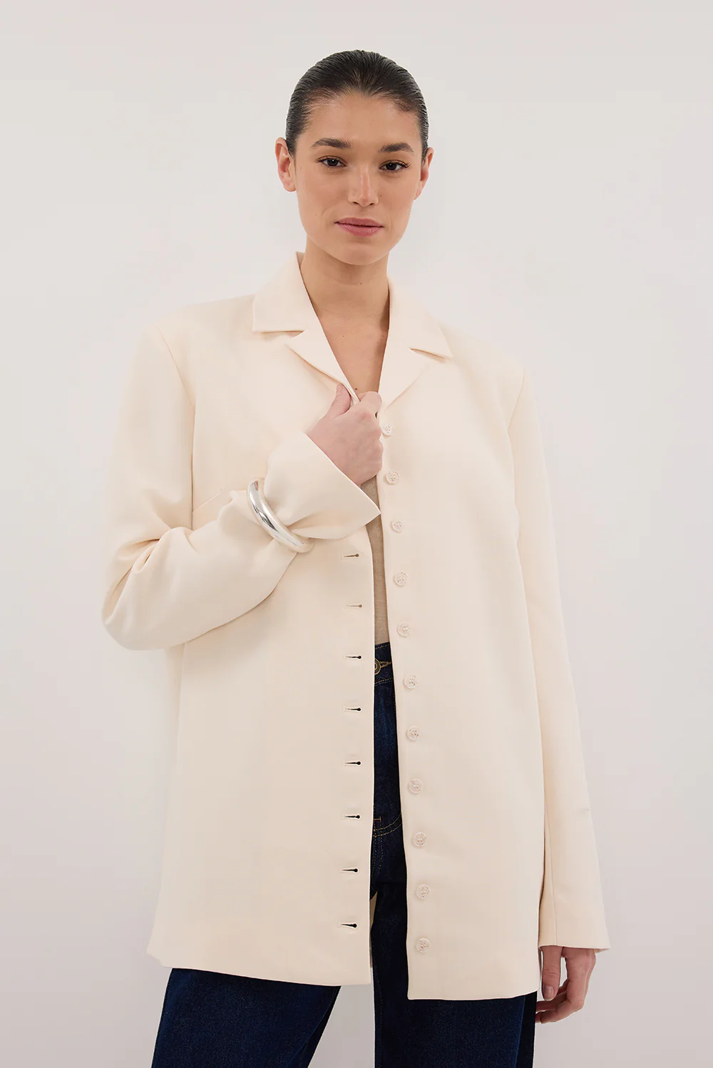 RYKER CREAM OVERSIZED BLAZER - Gamepaces