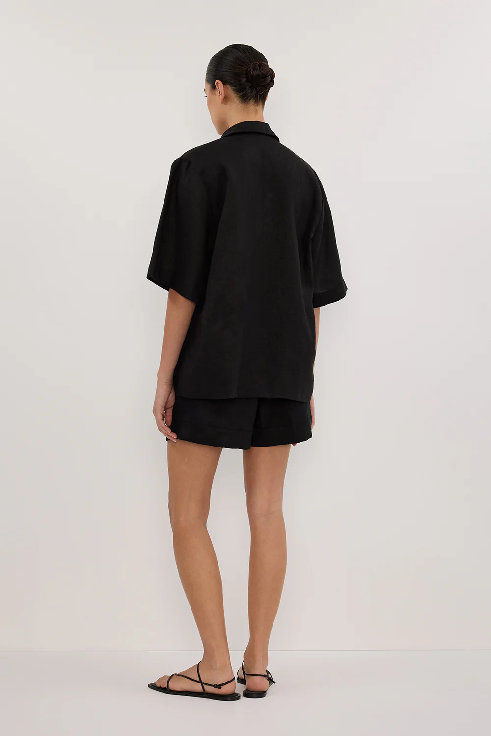 NALA BLACK LINEN RESORT SHIRT - Gamepaces