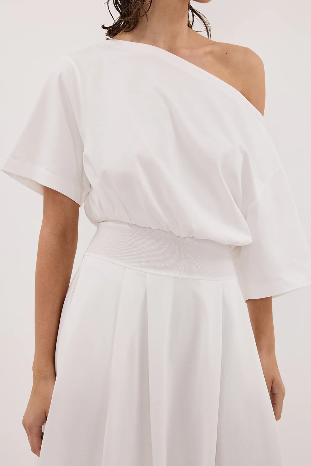 ESME WHITE ASYM MAXI DRESS - Gamepaces