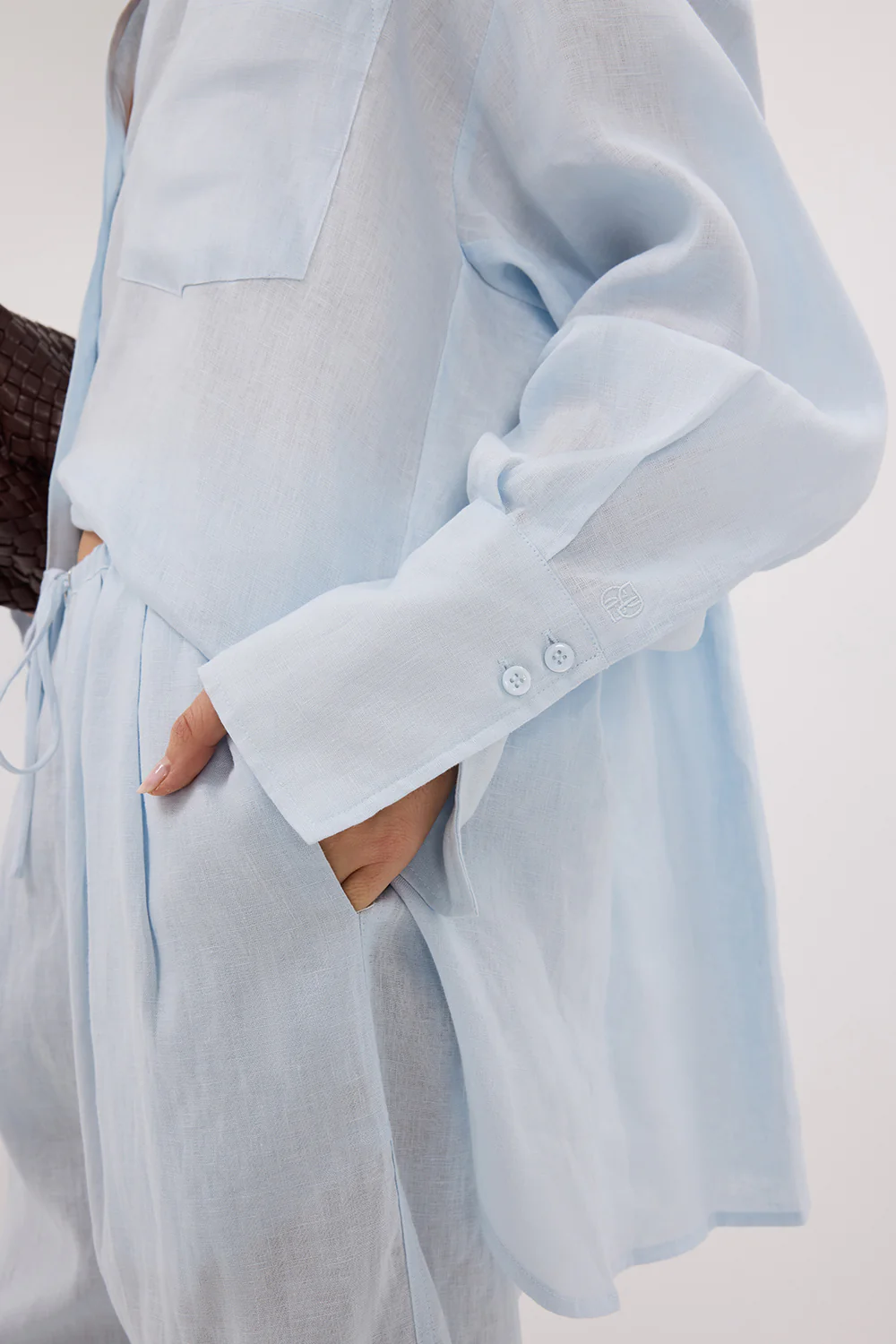 ELLIS ICE BLUE LONG SLEEVE LINEN SHIRT - Gamepaces