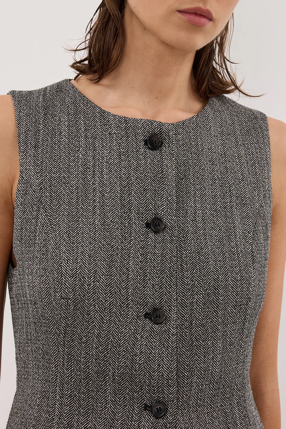 MANHATTAN CHARCOAL TWEED TUNIC VEST - Gamepaces