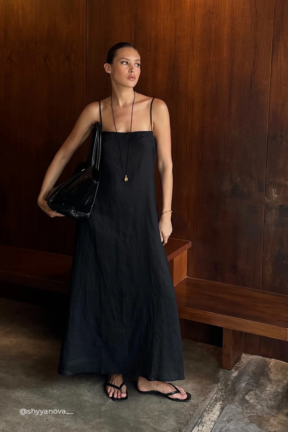 TINA BLACK RAMIE HIGH NECK DRESS - Gamepaces