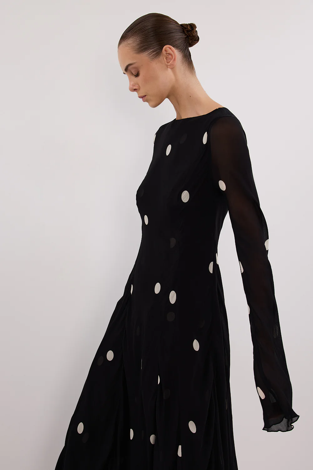 LAURA BLACK SPOT MIDI DRESS - Gamepaces
