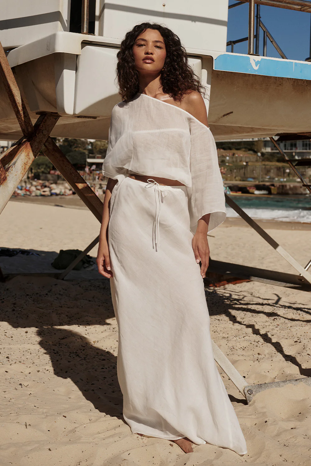 MAISON WHITE RAMIE BAIS MIDI SKIRT - Gamepaces