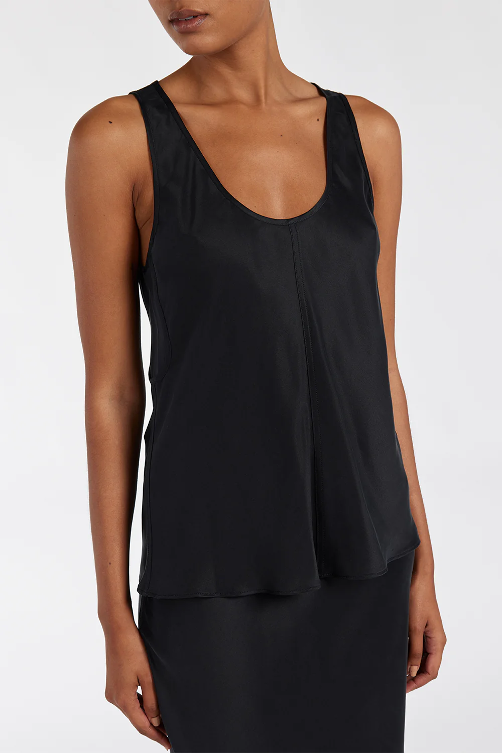 COLETTE BLACK SILK CAMI TOP - Gamepaces