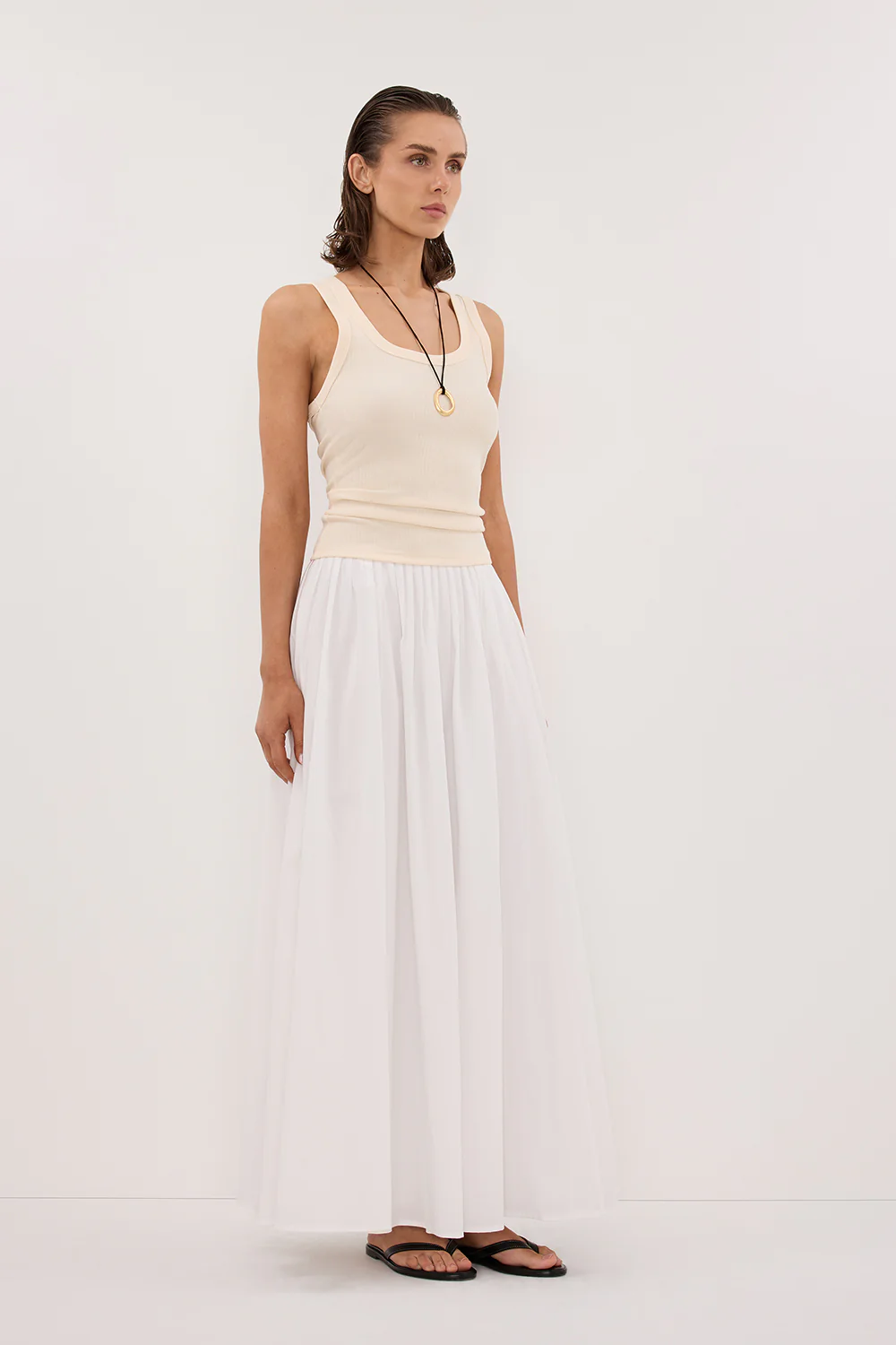 CLARA SANDSTONE SCOOP NECK TANK TOP - Gamepaces