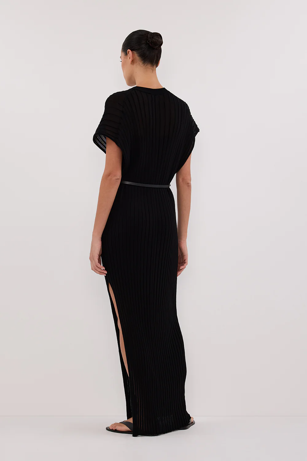 JADE BLACK KNIT MAXI DRESS - Gamepaces