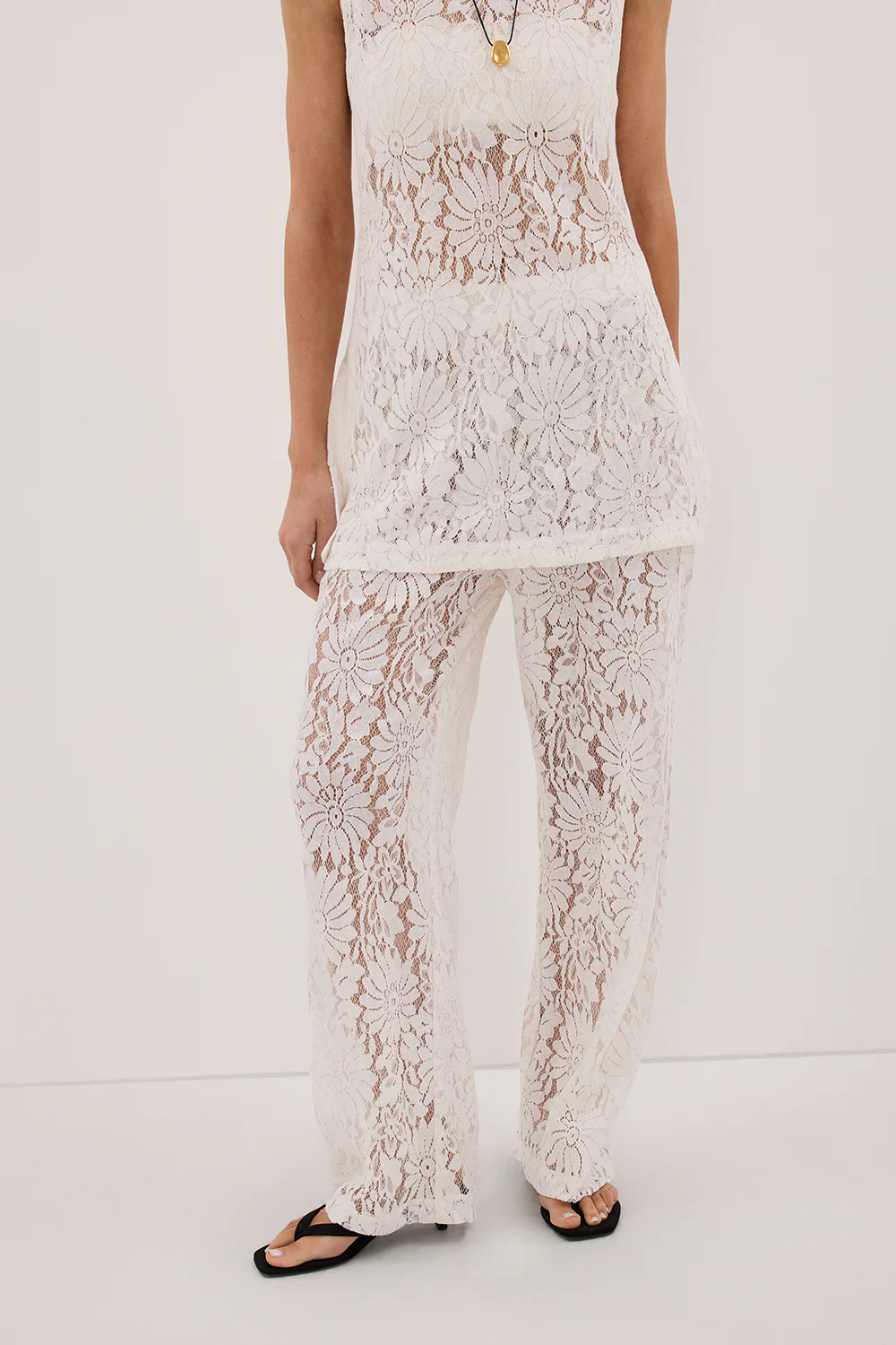 WILMA WHITE LACE PANT - Gamepaces