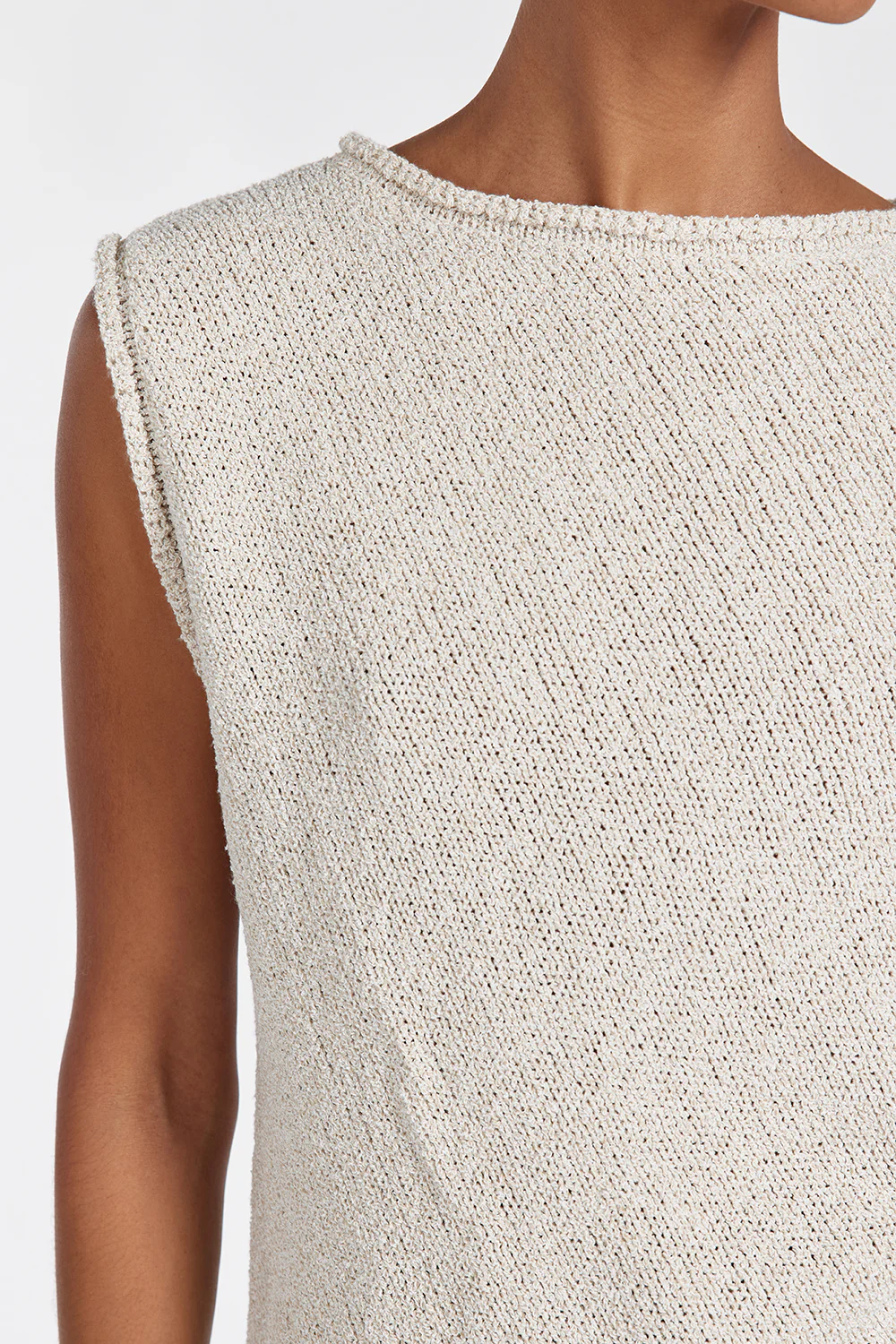 ALTHEA STONE ASYM KNIT TOP - Gamepaces