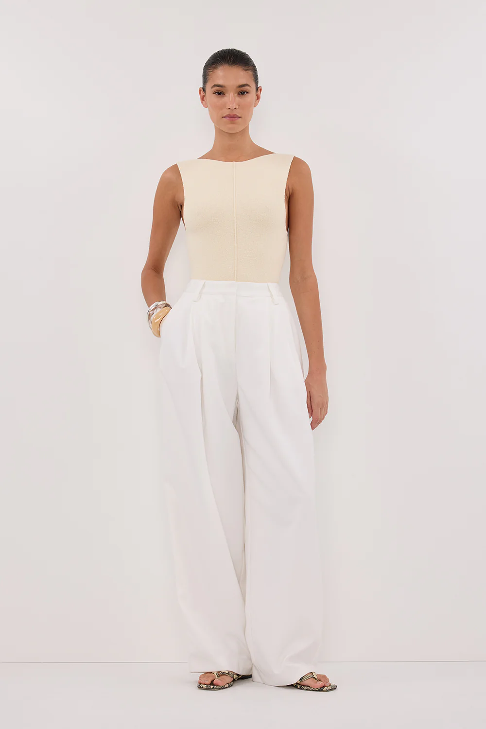 OWEN CREAM BOAT NECK TOP - Gamepaces