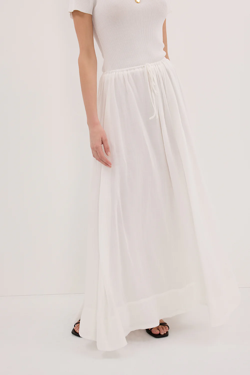 LAYNE WHITE RAMIE MAXI SKIRT - Gamepaces