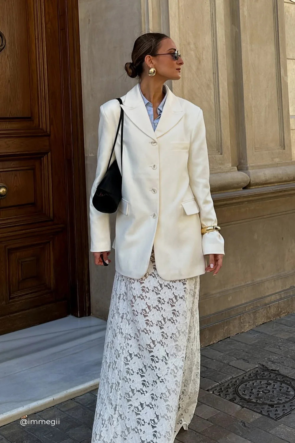 LIV CREAM BOYFRIEND BLAZER - Gamepaces