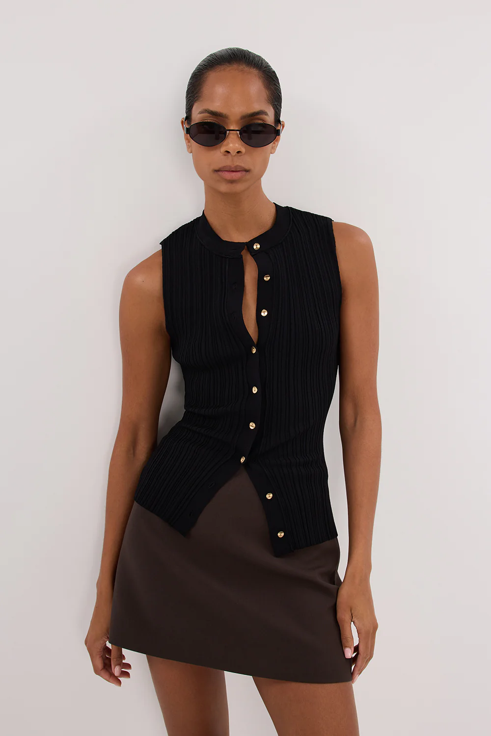 JASMINE BLACK KNIT TOP - Gamepaces