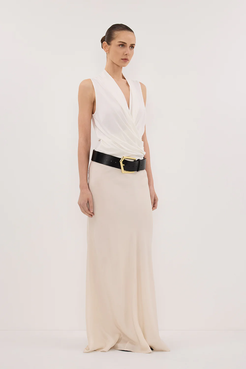 FELICITY OFF WHITE SLEEVELESS WRAP TOP - Gamepaces