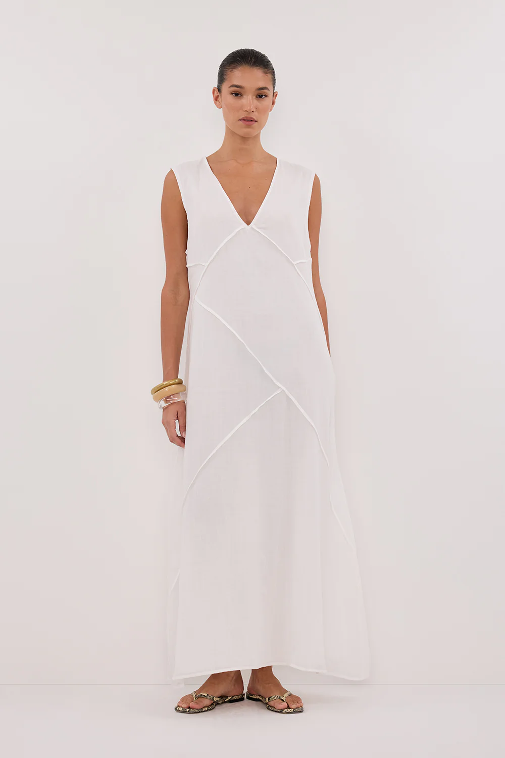 JONA WHITE RAMIE MIDI DRESS - Gamepaces