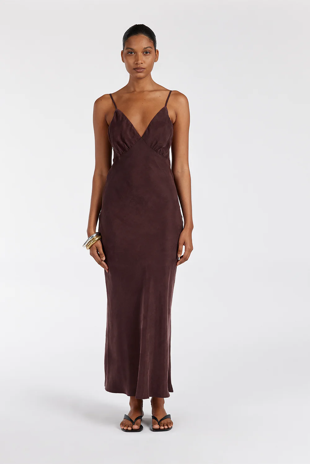LIAM CURRANT CUPRO SLIP MIDI DRESS - Gamepaces