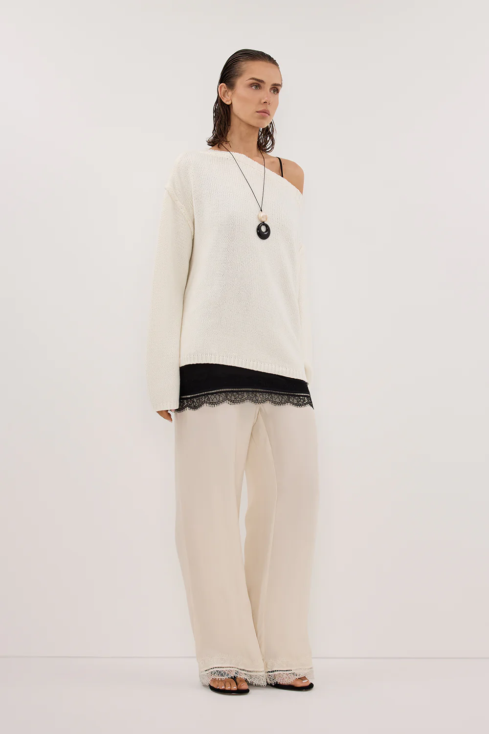 ANDREA SANDSTONE CUPRO LACE PANT - Gamepaces