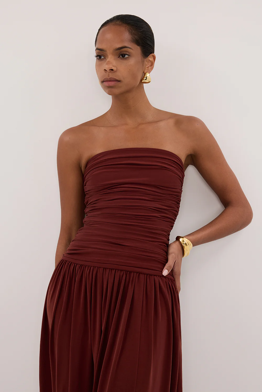 SHARI SAHARA STRAPLESS BANDEAU MIDI DRESS - Gamepaces