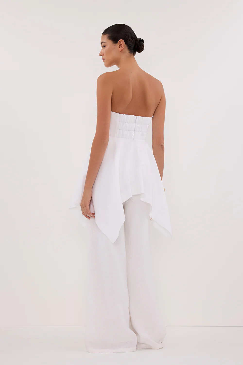LUNA WHITE LINEN HANDKERCHIEF TOP - Gamepaces