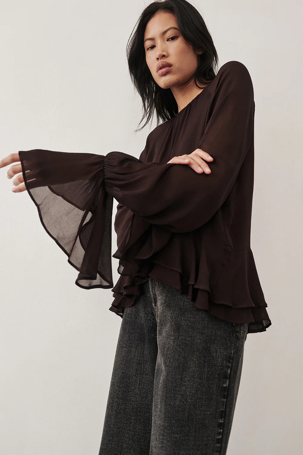 BODHI DARK CHOC LONG SLEEVE TOP - Gamepaces