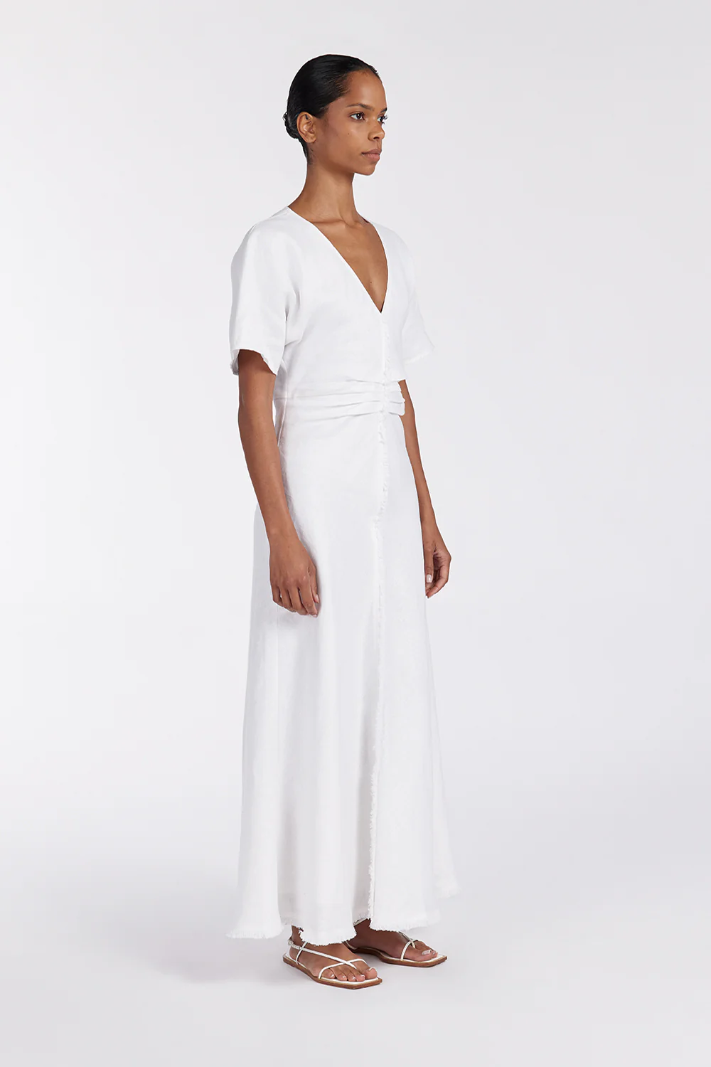 ZAHARA WHITE FRINGING MIDI DRESS - Gamepaces