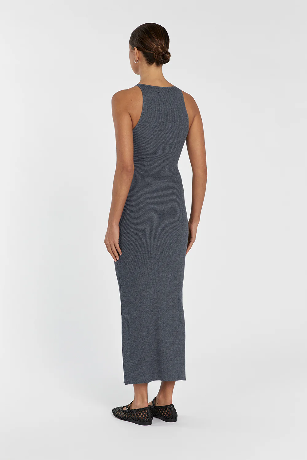 ZION DARK GREY MARLE KNIT MIDI DRESS - Gamepaces