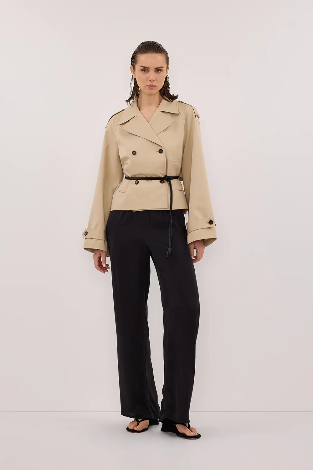 GABRIEL NATURAL CROPPED TRENCH COAT - Gamepaces