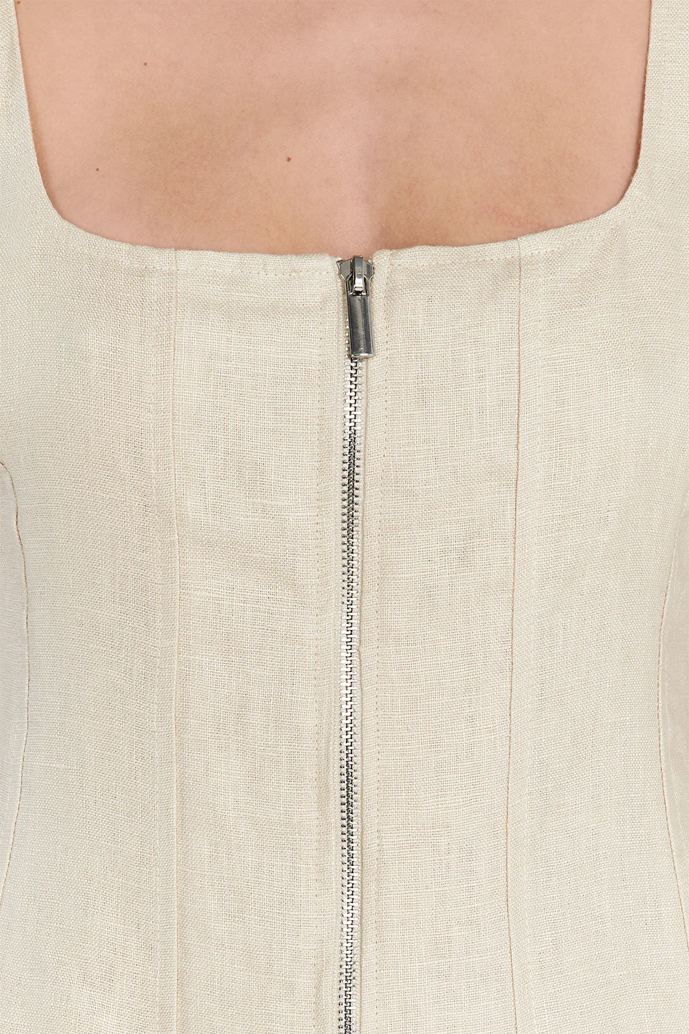 HARRIET SAND LINEN MINI DRESS - Gamepaces