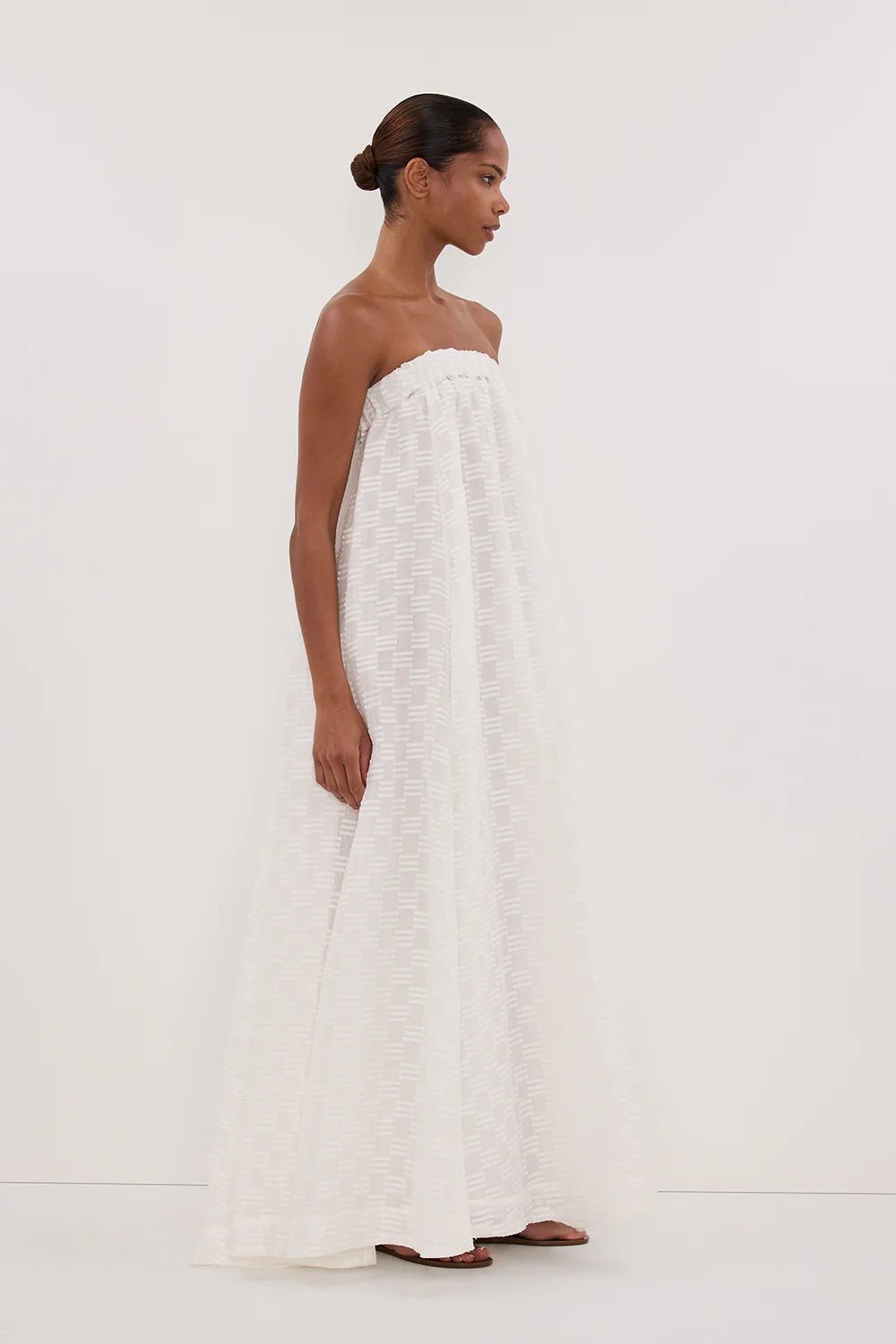 ELBA WHITE SHEER STRAPLESS DRESS - Gamepaces