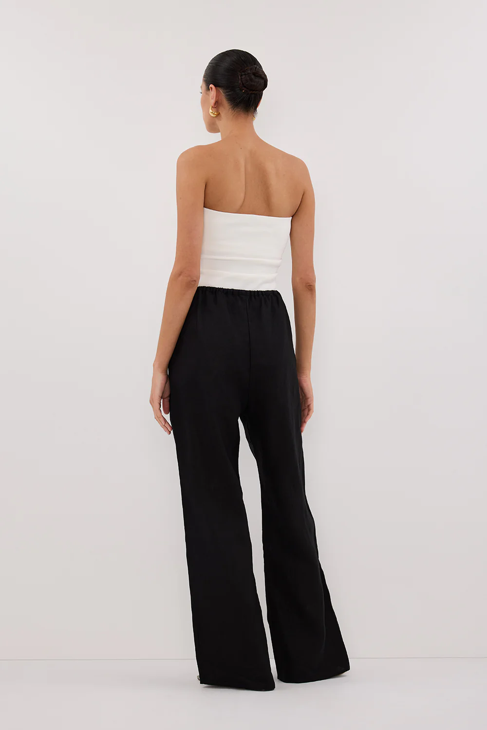 CARLA BLACK DRAWSTRING LINEN PANT - Gamepaces