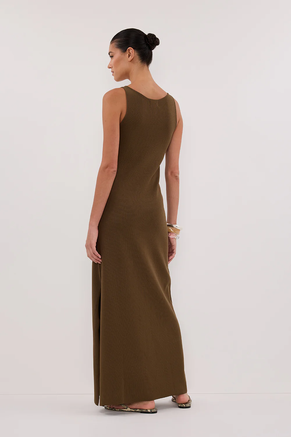 TROY OLIVE SLEEVELESS MAXI DRESS - Gamepaces