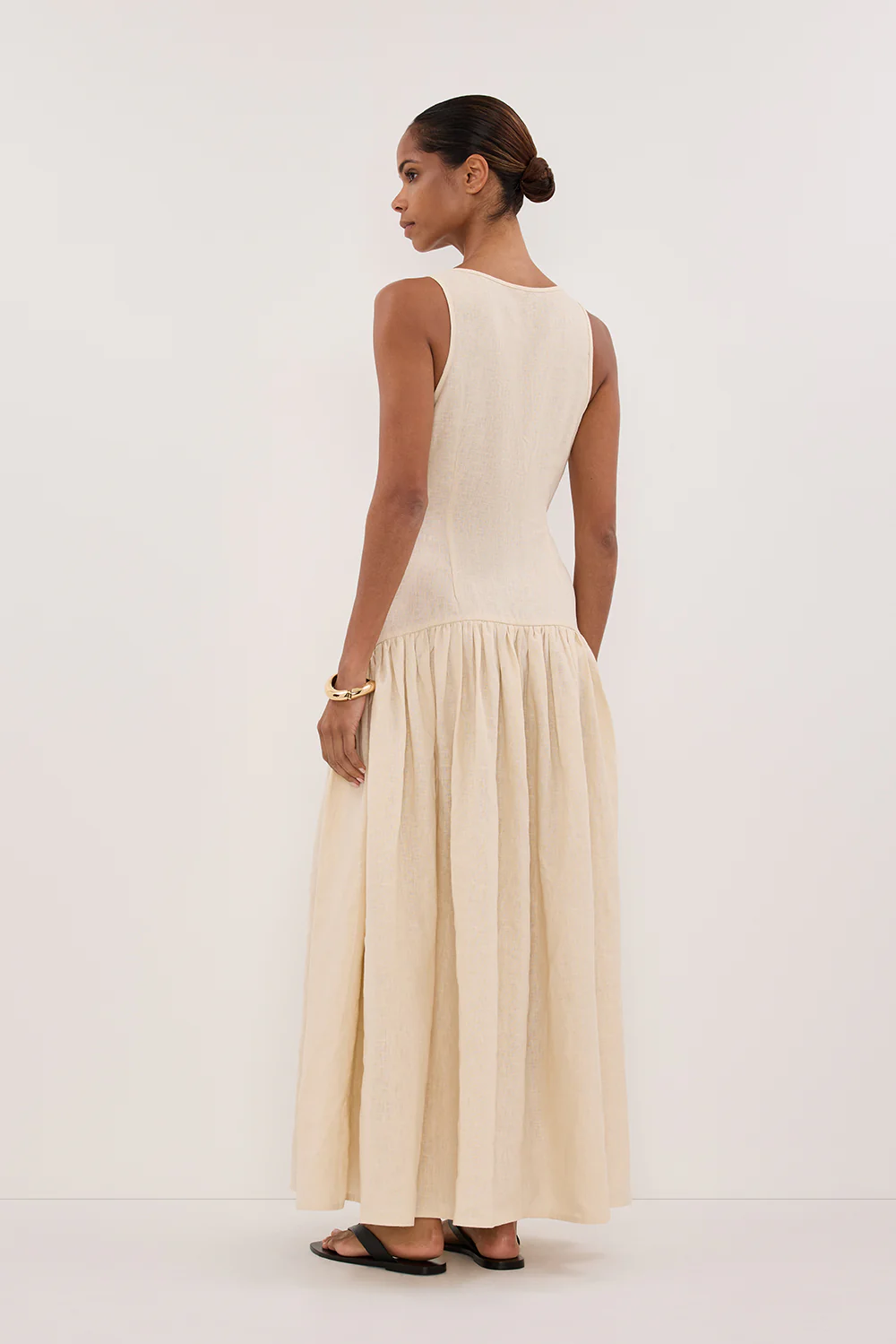 ILIO STRAW LINEN WRAP MIDI DRESS - Gamepaces