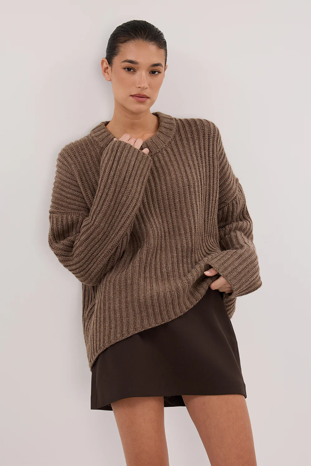 MARLEY CHOC MARLE KNIT JUMPER - Gamepaces