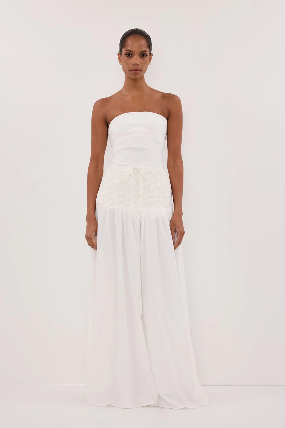 SIERRA WHITE TEXTURED MIDI SKIRT - Gamepaces