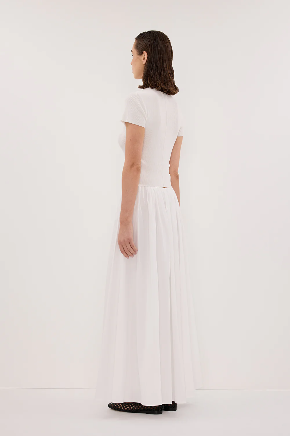 MARINA OFF WHITE MIDI SKIRT - Gamepaces