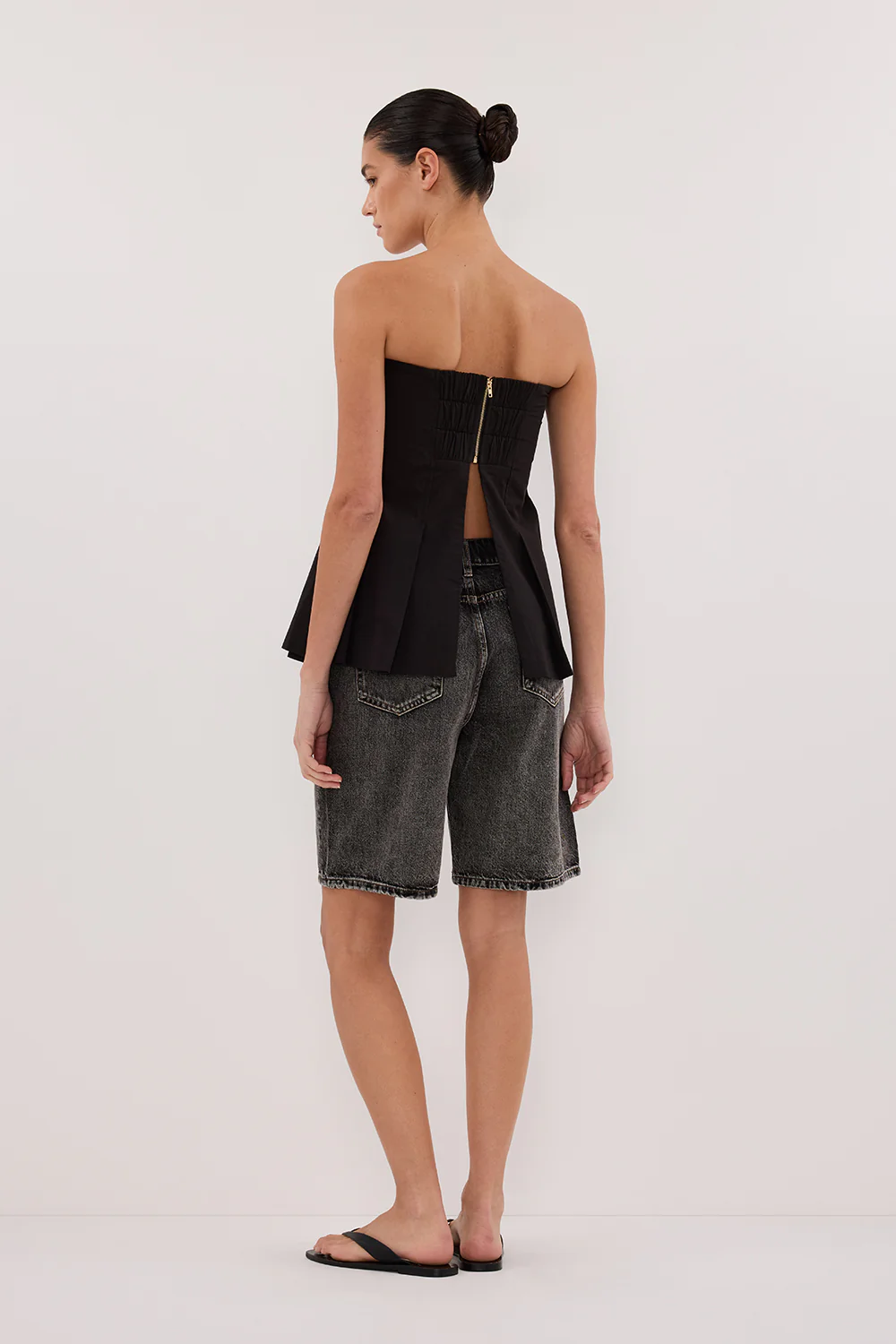 BAMBI WASHED BLACK BERMUDA DENIM SHORT - Gamepaces