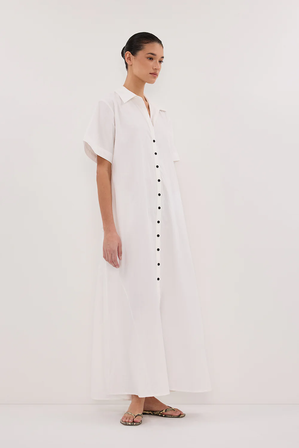 VIOLET WHITE SHIRT MIDI DRESS - Gamepaces