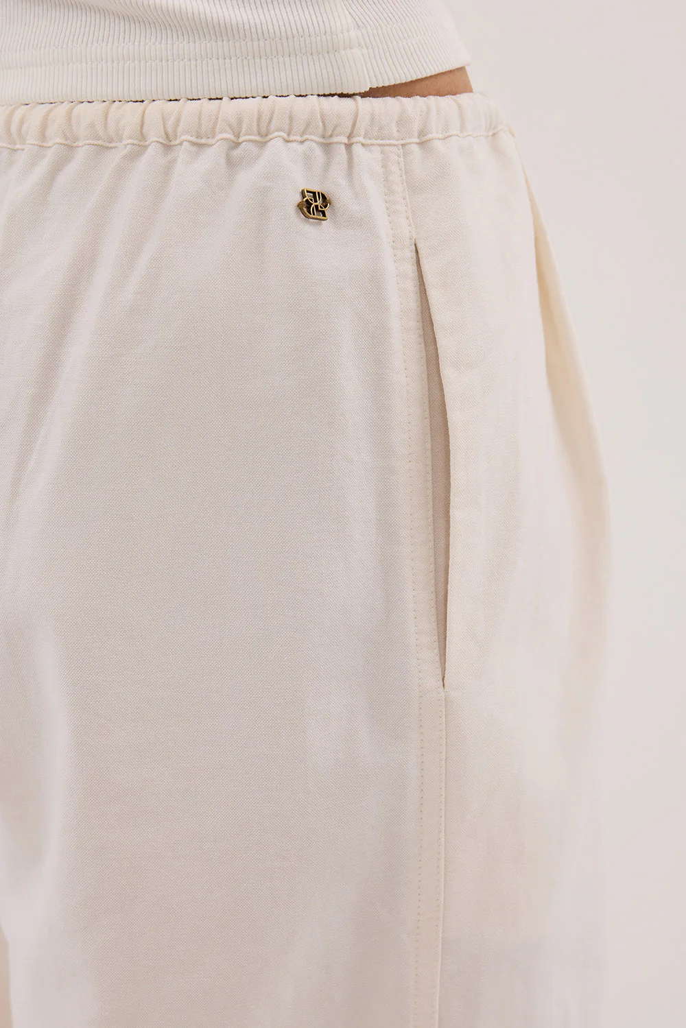 RHEA CREAM COTTON DRAWSTRING PANT - Gamepaces