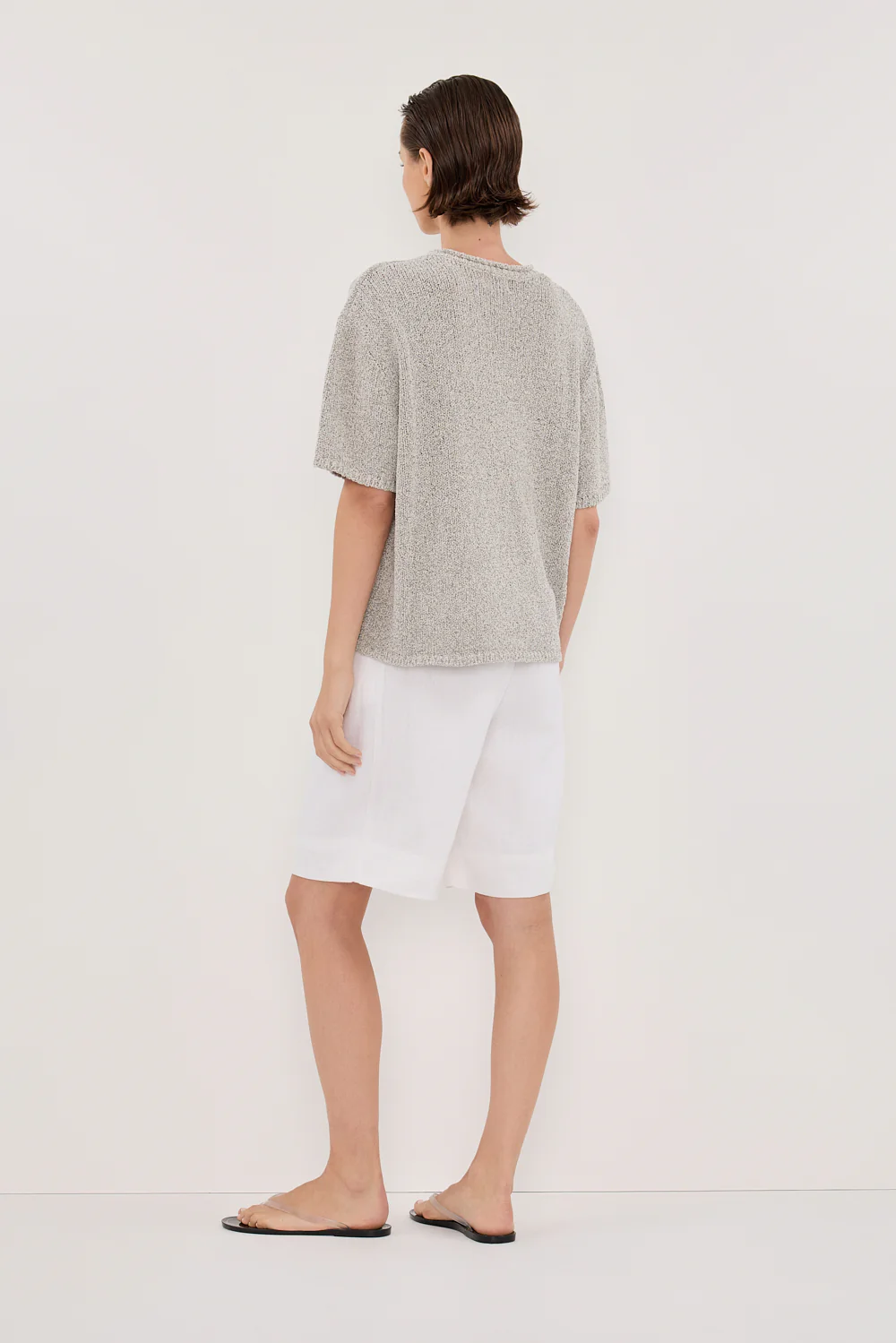 ERIN SILVER MARLE BOXY KNIT TEE - Gamepaces