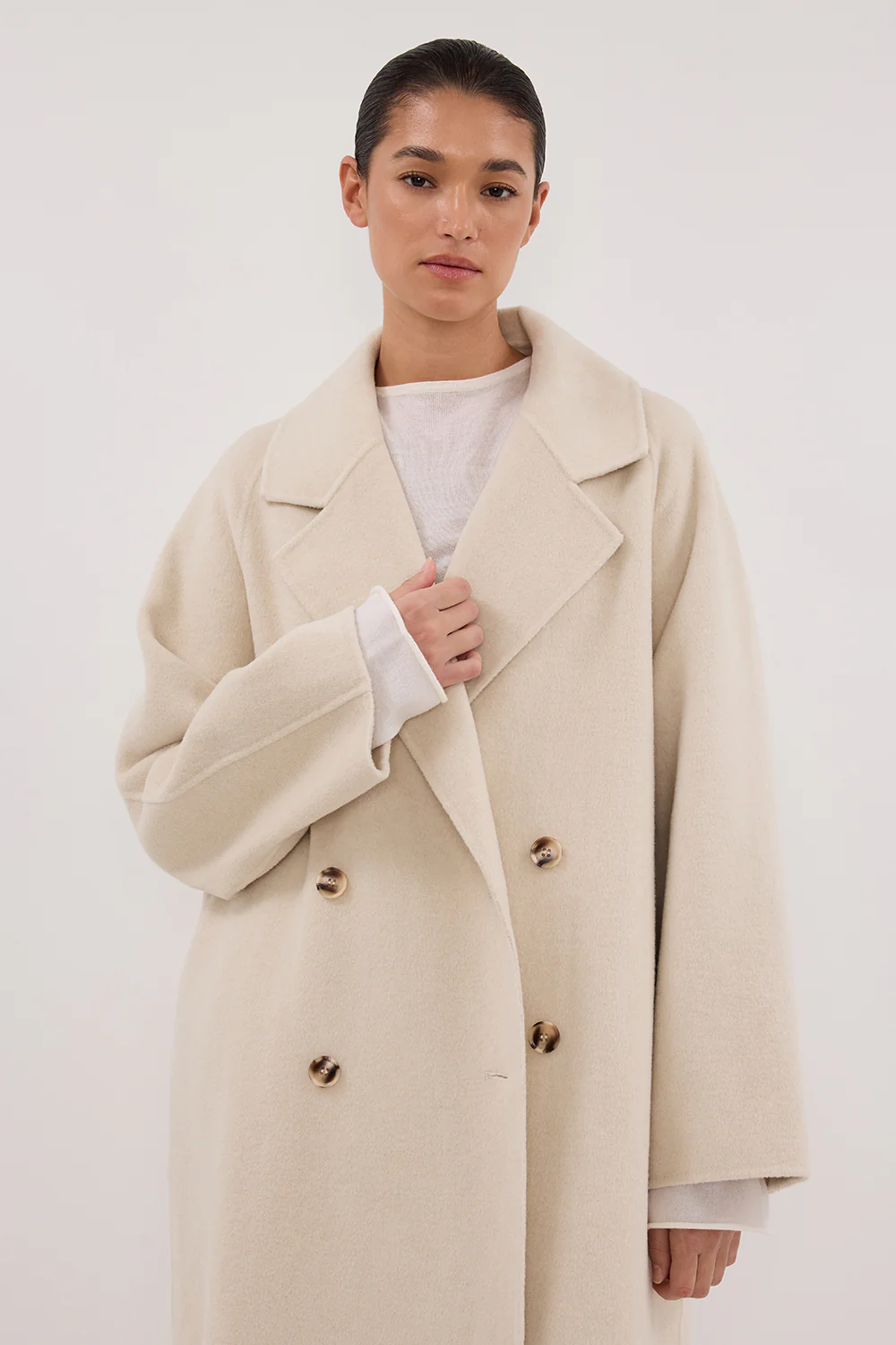 YORK BONE OVERSIZED WOOL COAT - Gamepaces